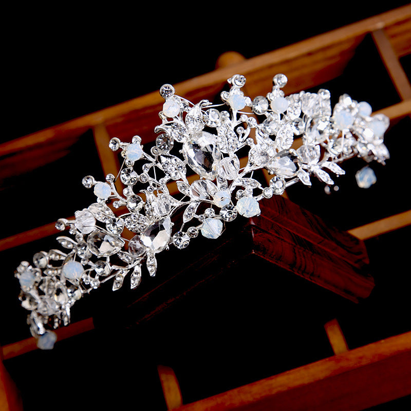 Tiara Rhinestone Bridal crown high-end rhinestone European-style gold handmade crown tiara hair accessories birthday party wedding headband jewelry