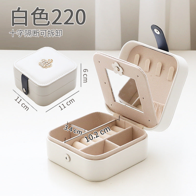 Storage Box Double Leather Jewelry Box Jewelry Storage Box Multifunctional Large Jewelry Box PU Necklace Jewelry Box DQ
