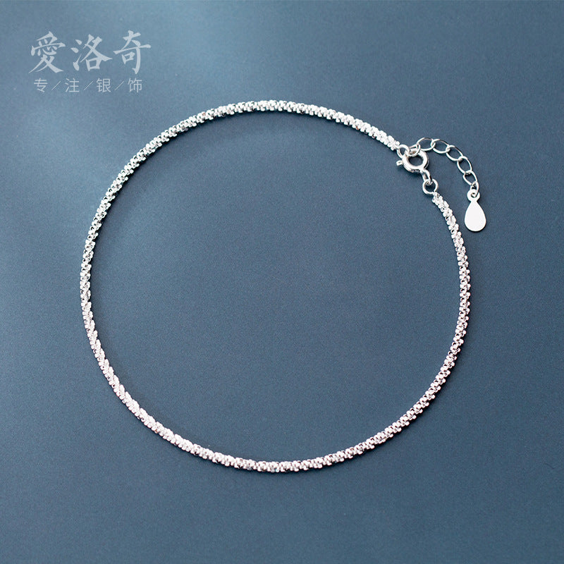 S925 silver anklet female Japanese and Korean style fashion temperament gypsophila anklet simple personality foot jewelry S2967