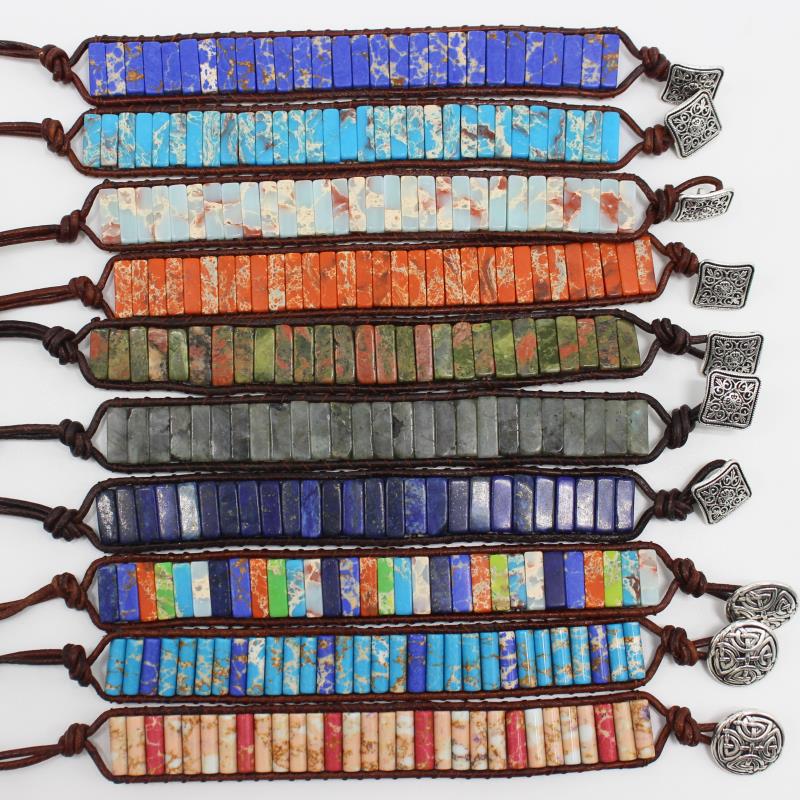 Natural Stone emperor stone bracelet hand-woven popular bohemian natural stone bracelet