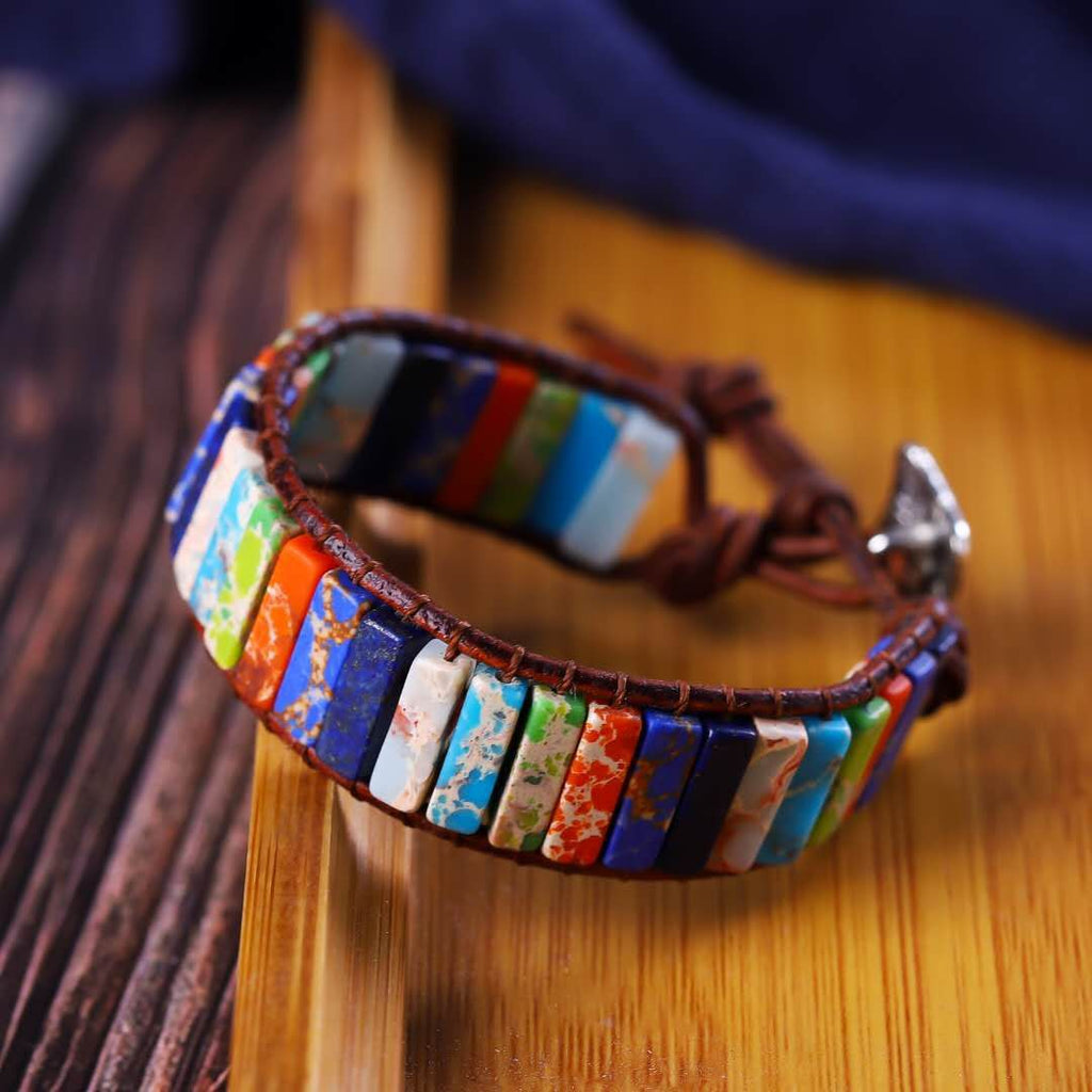 Natural Stone emperor stone bracelet hand-woven popular bohemian natural stone bracelet