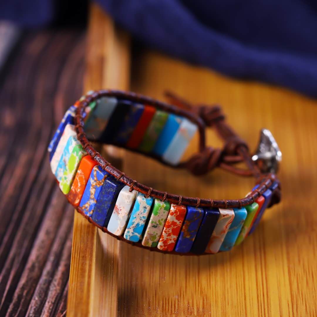 Natural Stone emperor stone bracelet hand-woven popular bohemian natural stone bracelet