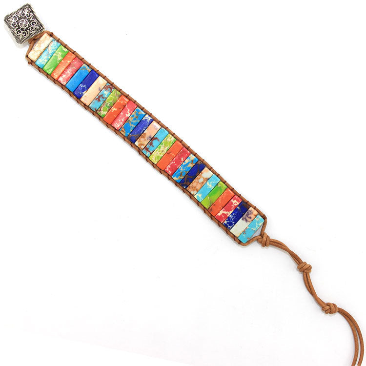 Natural Stone emperor stone bracelet hand-woven popular bohemian natural stone bracelet