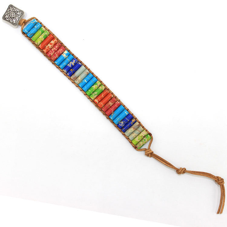 Natural Stone emperor stone bracelet hand-woven popular bohemian natural stone bracelet