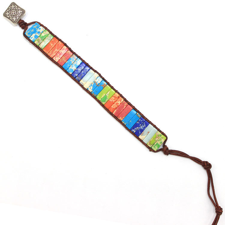 Natural Stone emperor stone bracelet hand-woven popular bohemian natural stone bracelet
