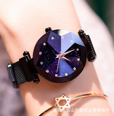 Magnetite Starry Women's Watch Mesh Belt With Diamonds Ladies Trend Quartz Watch Wrist Watch