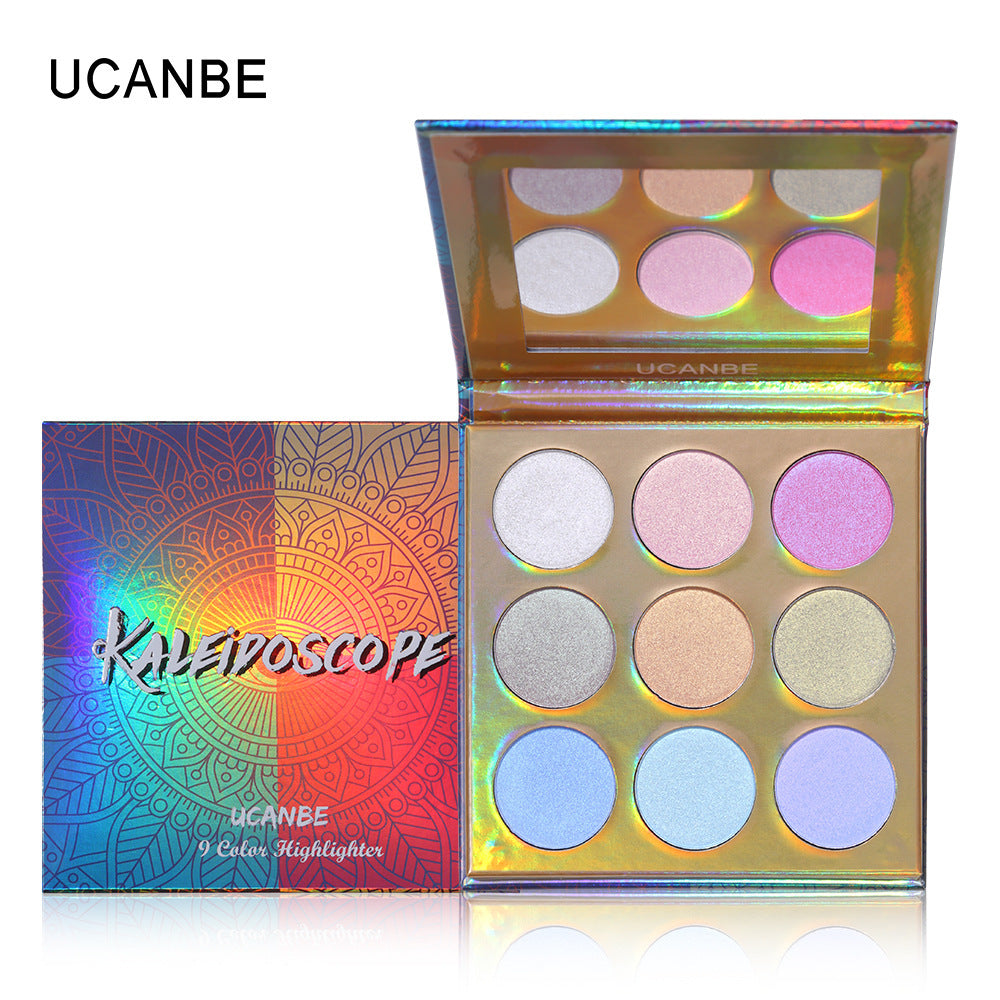 nine-color rainbow high disc eye shadow