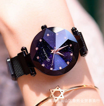 Magnetite Starry Women's Watch Mesh Belt With Diamonds Ladies Trend Quartz Watch Wrist Watch
