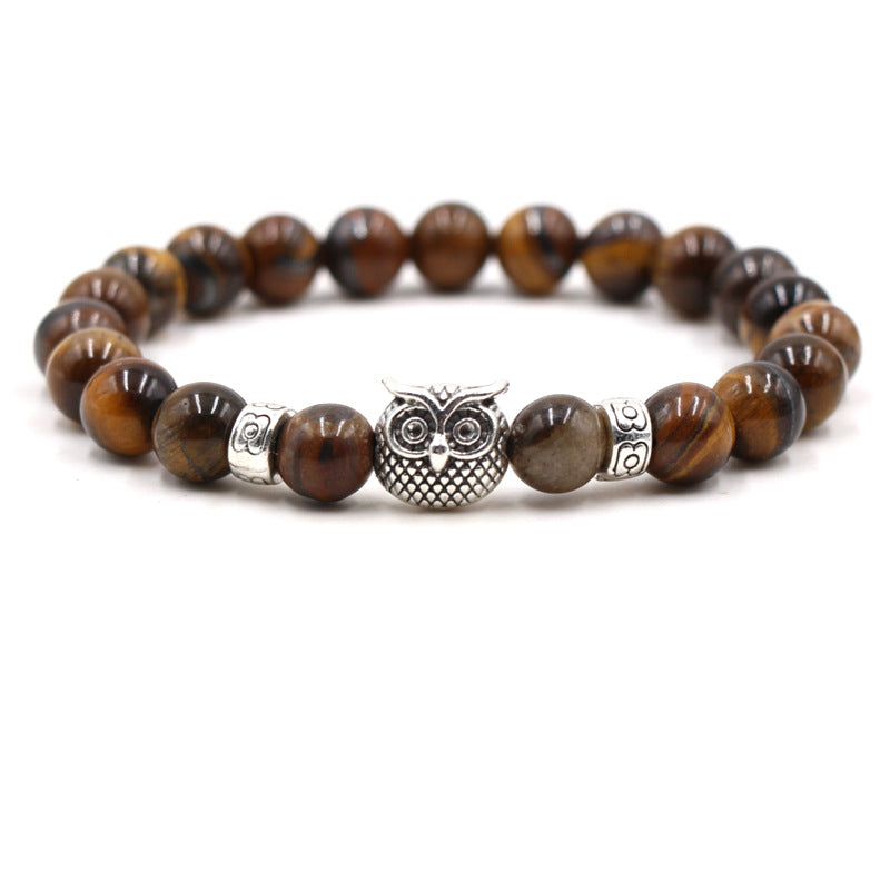 Natural stone bracelet 8mm volcanic stone tiger's eye fashion jewelry bracelet