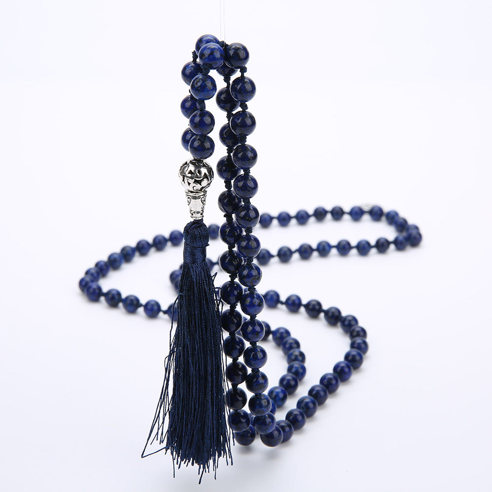 Natural Stone 108 natural stone beaded necklace hand knotted meditation yoga necklace