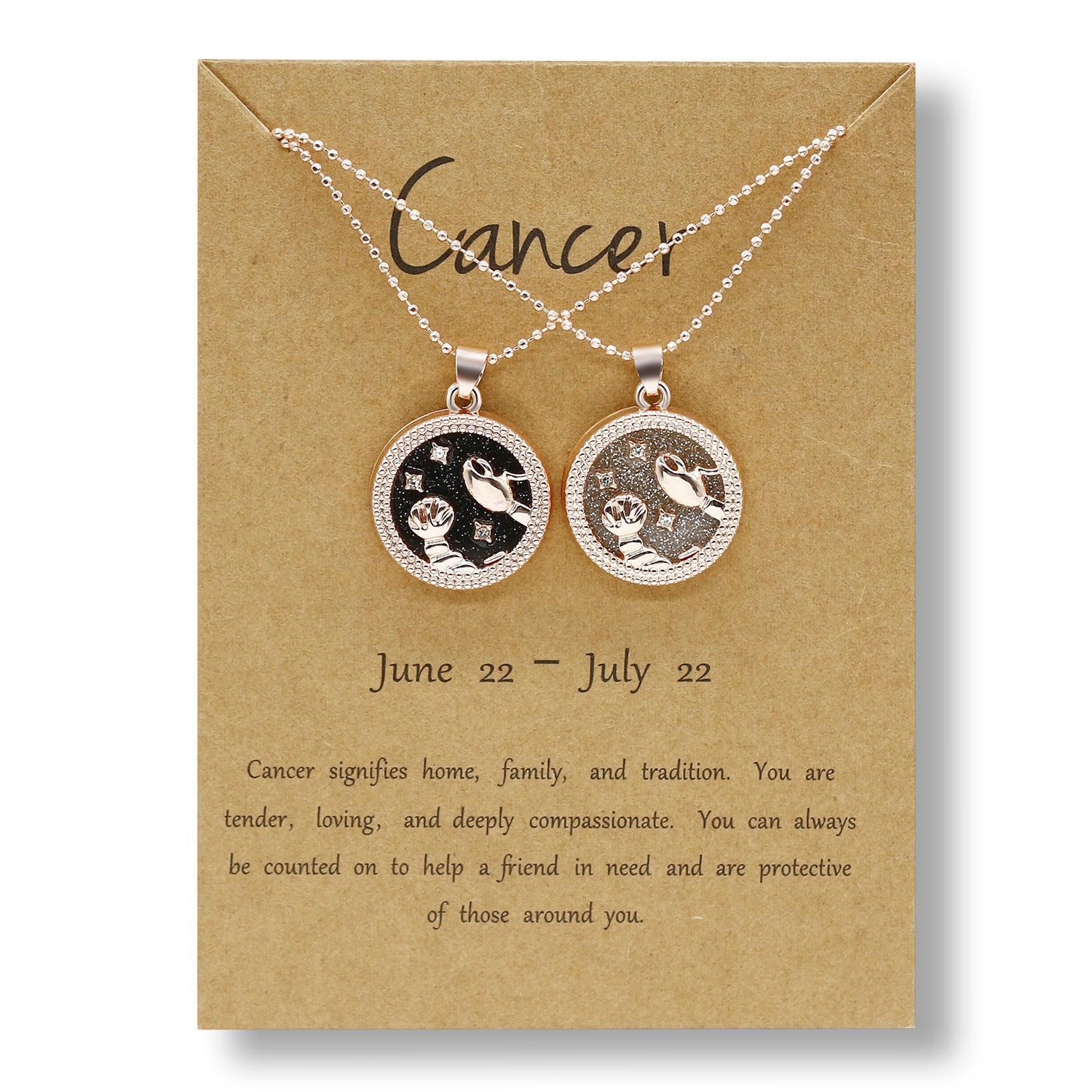 12 Constellation Necklace Creative Gold Day and Night 2 faces Couple Paper Card Necklace Jewelry