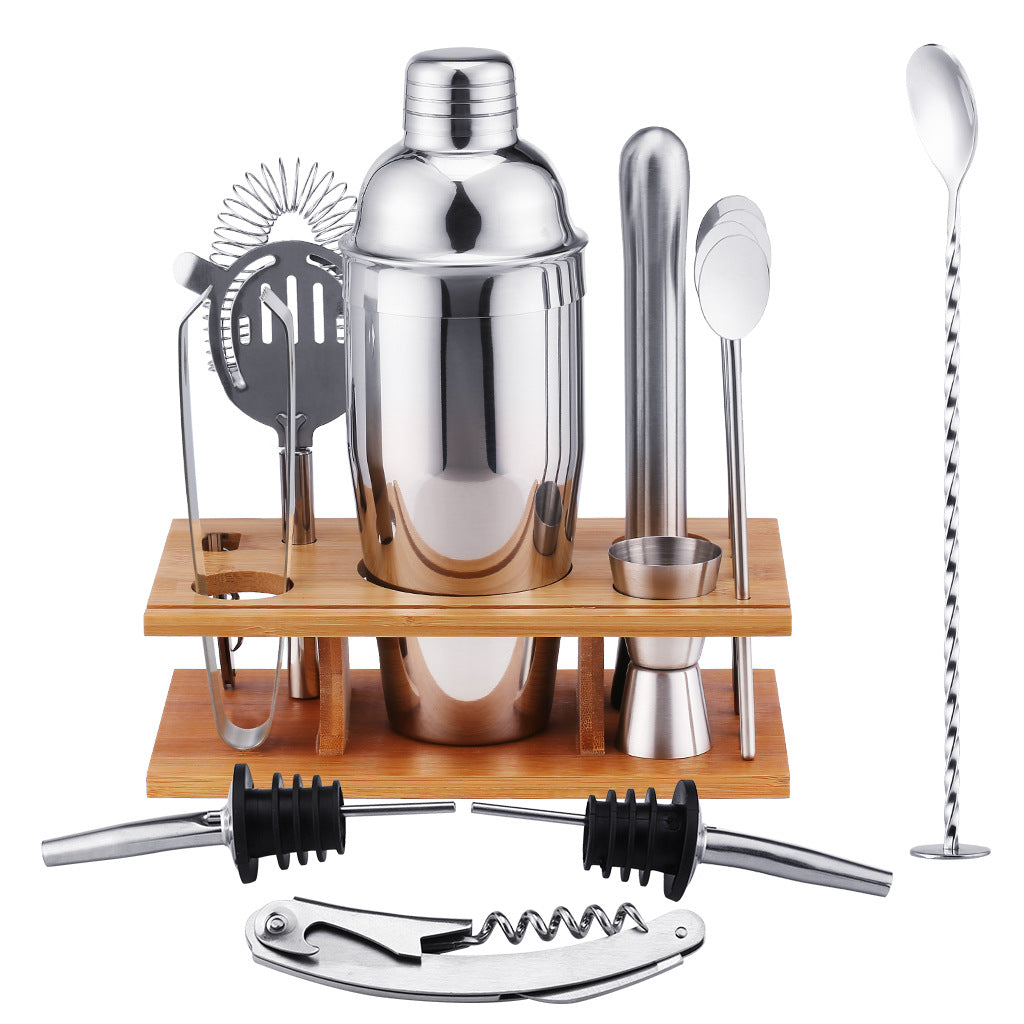 304 stainless steel cocktail shaker cocktail bartending tools 14-piece set CG817 cocktail drink portable