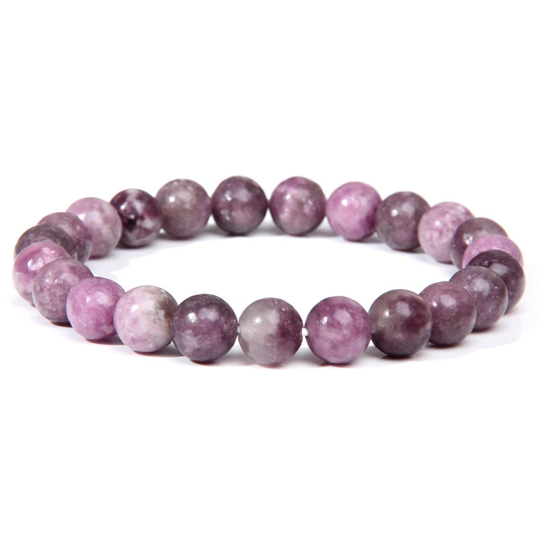 Natural Stone explosion models 8mm natural stone bead bracelet male white turquoise elastic bracelet