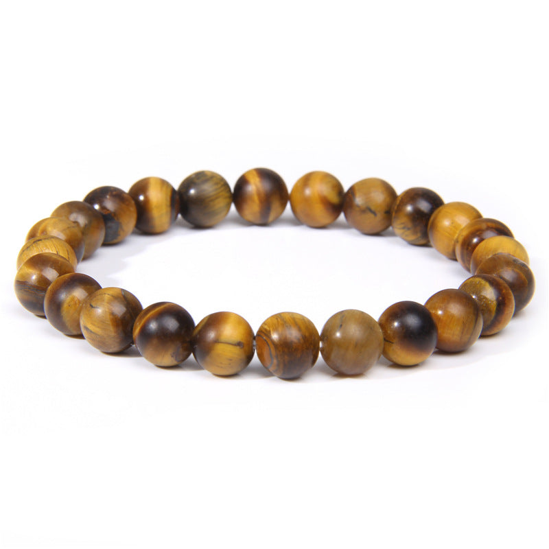 Natural Stone explosion models 8mm natural stone bead bracelet male white turquoise elastic bracelet