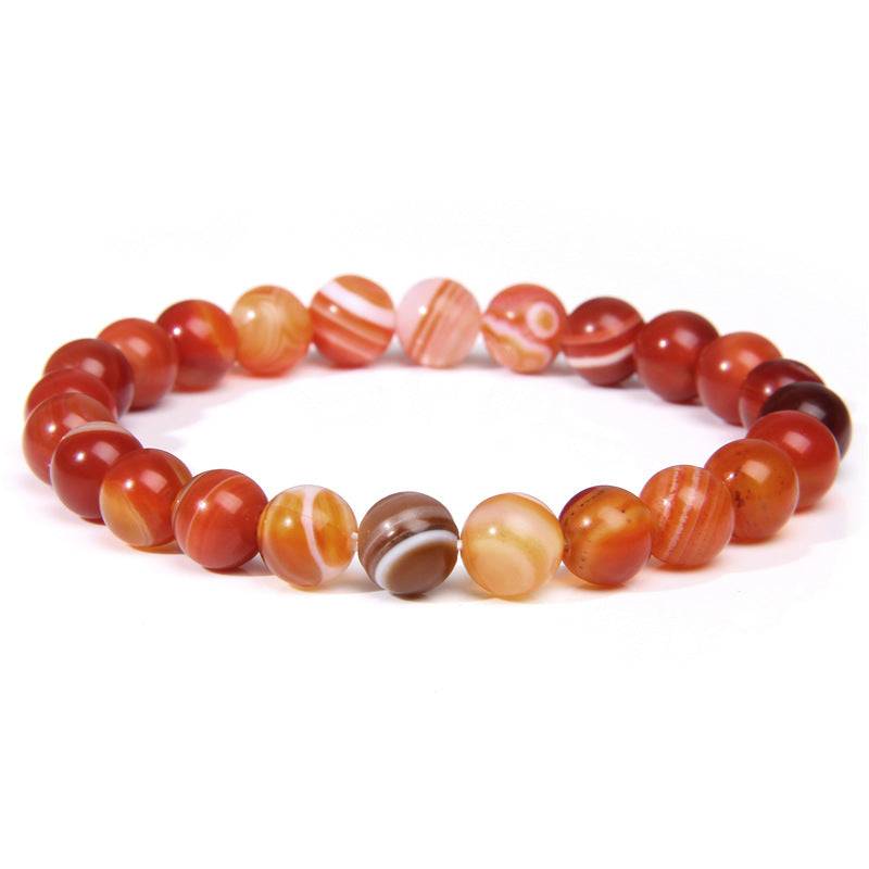 Natural Stone explosion models 8mm natural stone bead bracelet male white turquoise elastic bracelet