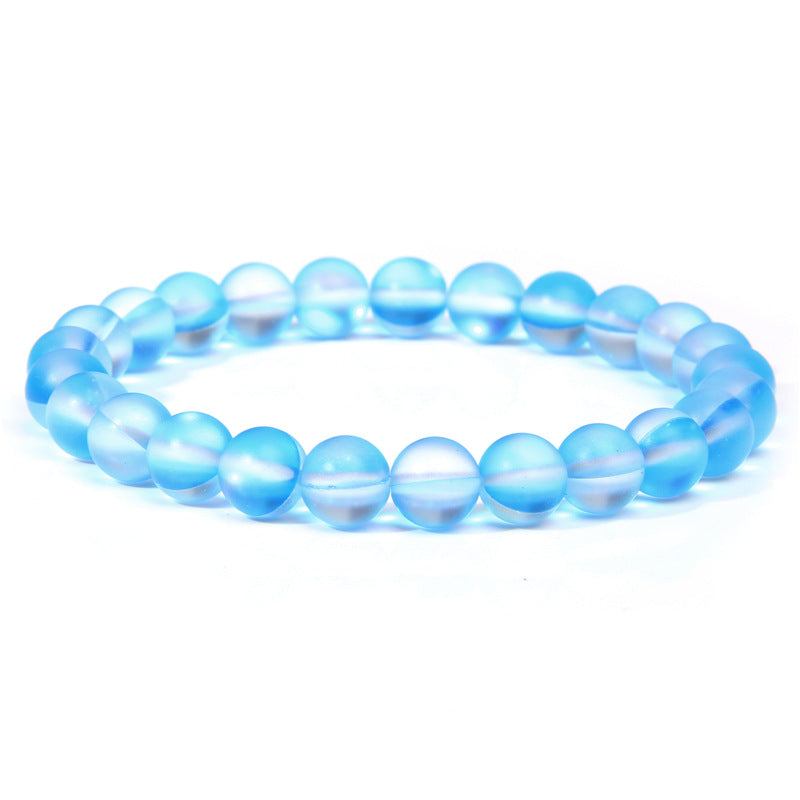 Natural Stone explosion models 8mm natural stone bead bracelet male white turquoise elastic bracelet