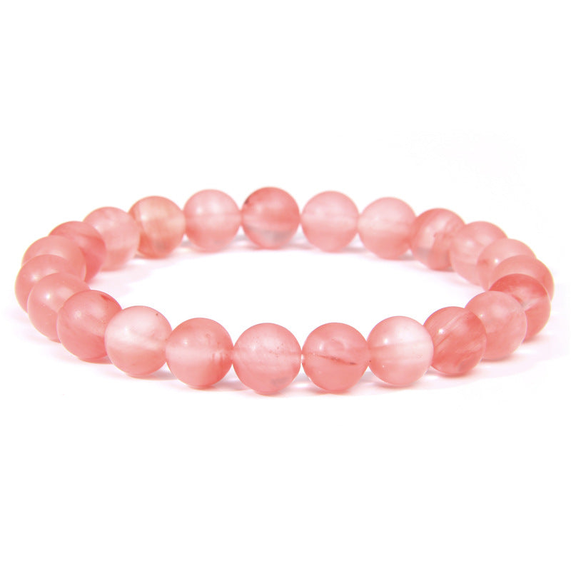 Natural Stone explosion models 8mm natural stone bead bracelet male white turquoise elastic bracelet