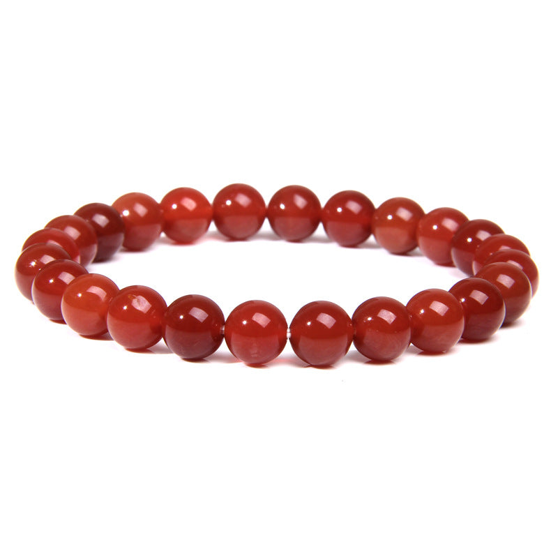 Natural Stone explosion models 8mm natural stone bead bracelet male white turquoise elastic bracelet