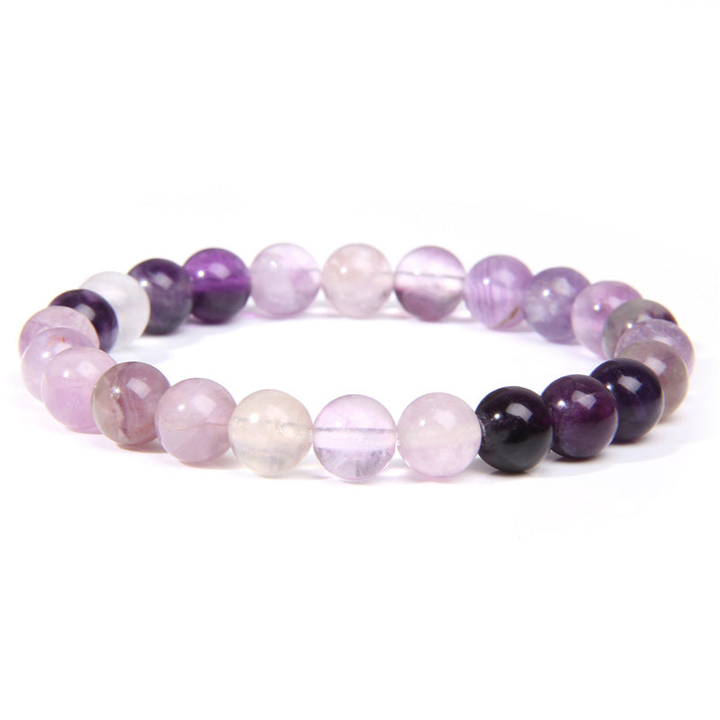 Natural Stone explosion models 8mm natural stone bead bracelet male white turquoise elastic bracelet