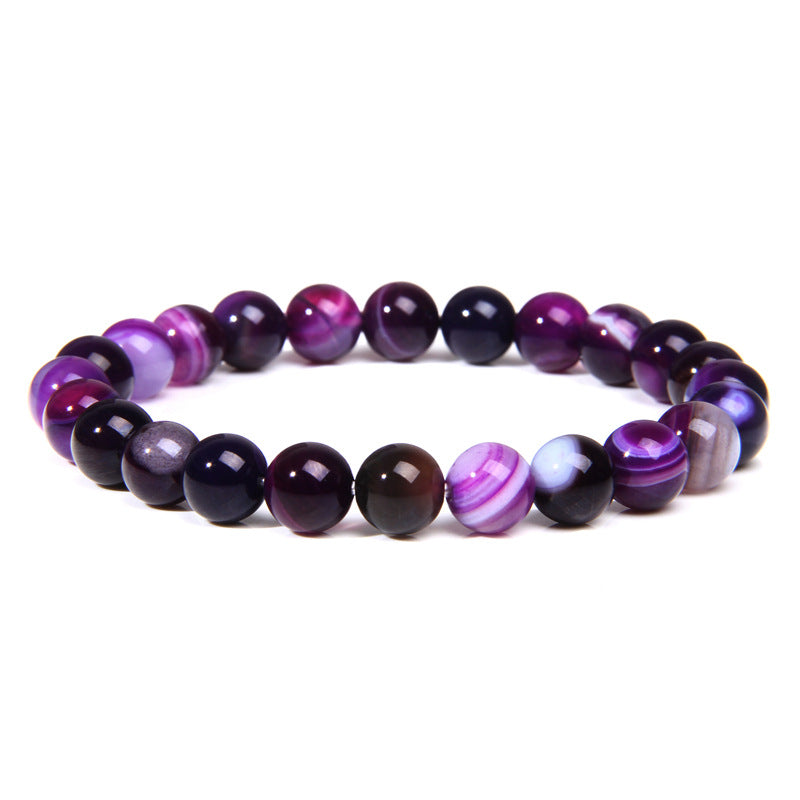 Natural Stone explosion models 8mm natural stone bead bracelet male white turquoise elastic bracelet