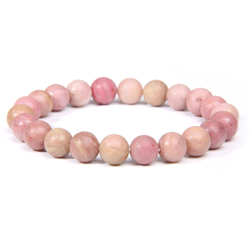 Natural Stone explosion models 8mm natural stone bead bracelet male white turquoise elastic bracelet
