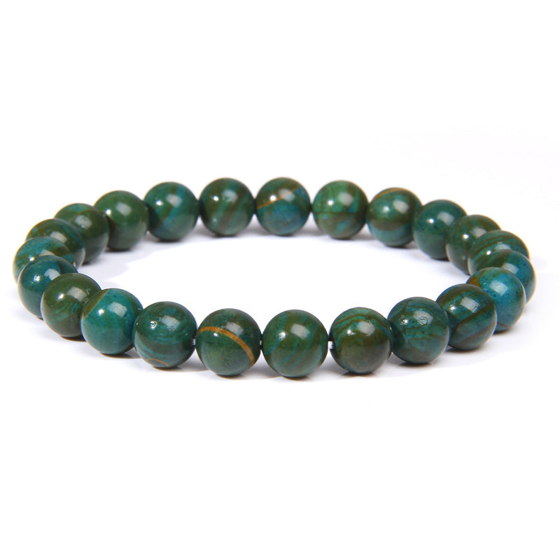 Natural Stone explosion models 8mm natural stone bead bracelet male white turquoise elastic bracelet