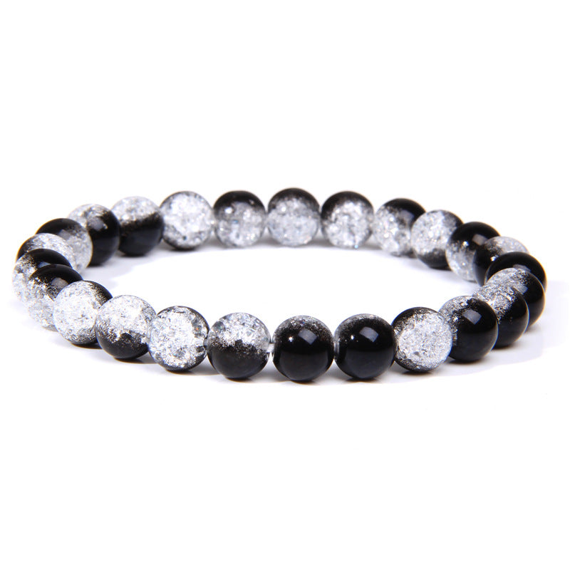 Natural Stone explosion models 8mm natural stone bead bracelet male white turquoise elastic bracelet