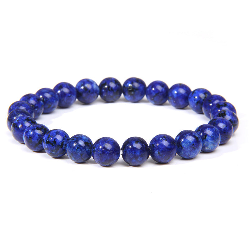 Natural Stone explosion models 8mm natural stone bead bracelet male white turquoise elastic bracelet