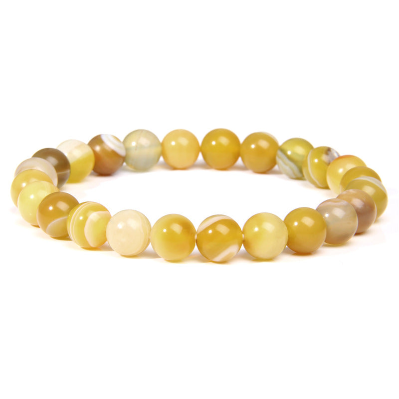 Natural Stone explosion models 8mm natural stone bead bracelet male white turquoise elastic bracelet