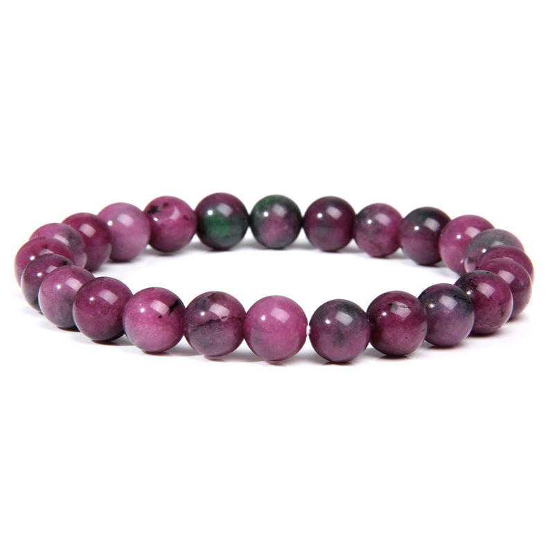 Natural Stone explosion models 8mm natural stone bead bracelet male white turquoise elastic bracelet