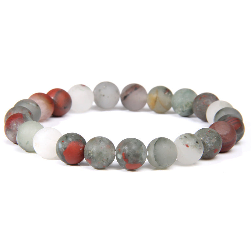 Natural Stone explosion models 8mm natural stone bead bracelet male white turquoise elastic bracelet