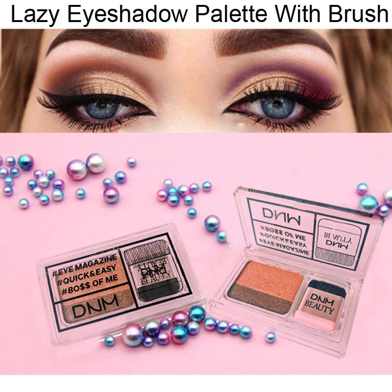 Lazy two-color gradient pearlescent eye shadow earth color non-smudge waterproof eye shadow new product explosion