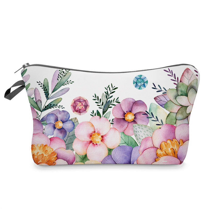 Cosmetic bag 3D digital printing new flower Flower cosmetic bag ladies storage clutch