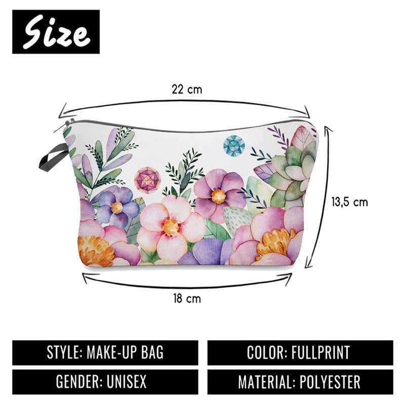 Cosmetic bag 3D digital printing new flower Flower cosmetic bag ladies storage clutch