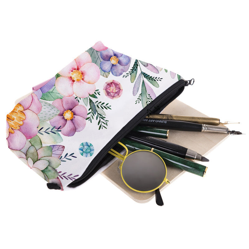 Cosmetic bag 3D digital printing new flower Flower cosmetic bag ladies storage clutch
