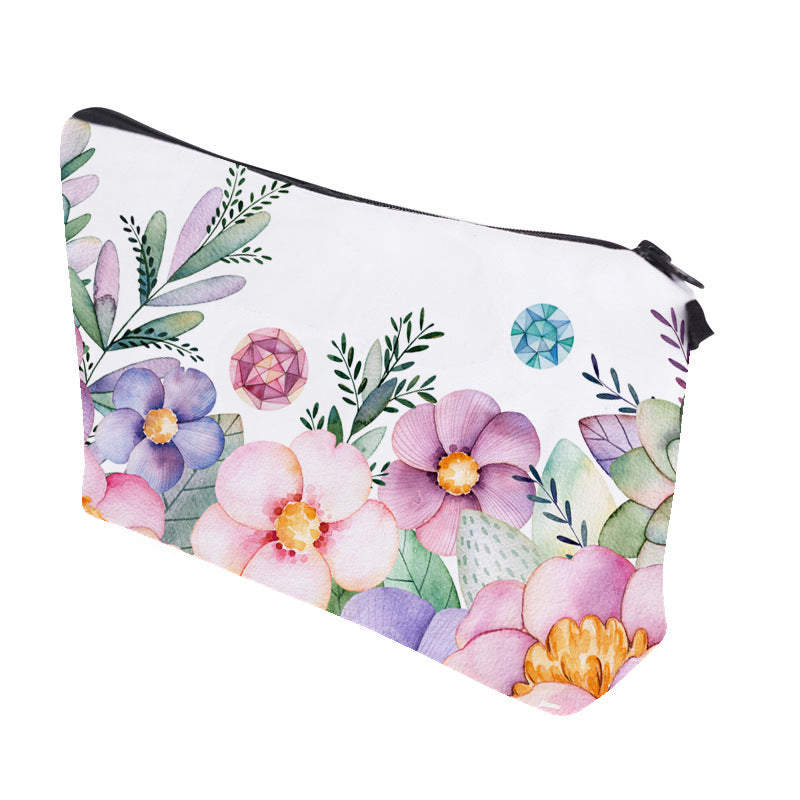 Cosmetic bag 3D digital printing new flower Flower cosmetic bag ladies storage clutch