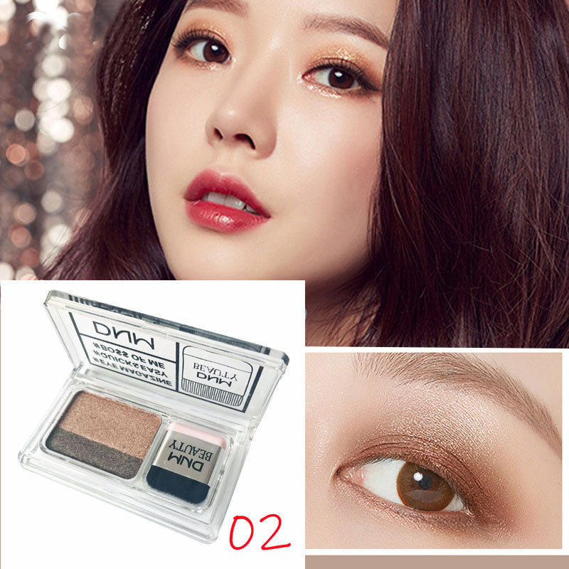 Lazy two-color gradient pearlescent eye shadow earth color non-smudge waterproof eye shadow new product explosion