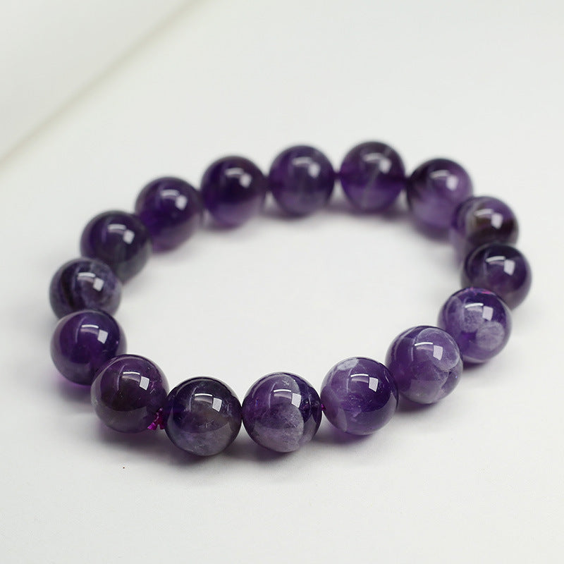 Natural Stone Amethyst Bracelet Fantasy Amethyst Bracelet Girlfriend Gift Jewelry 6mm 14mm
