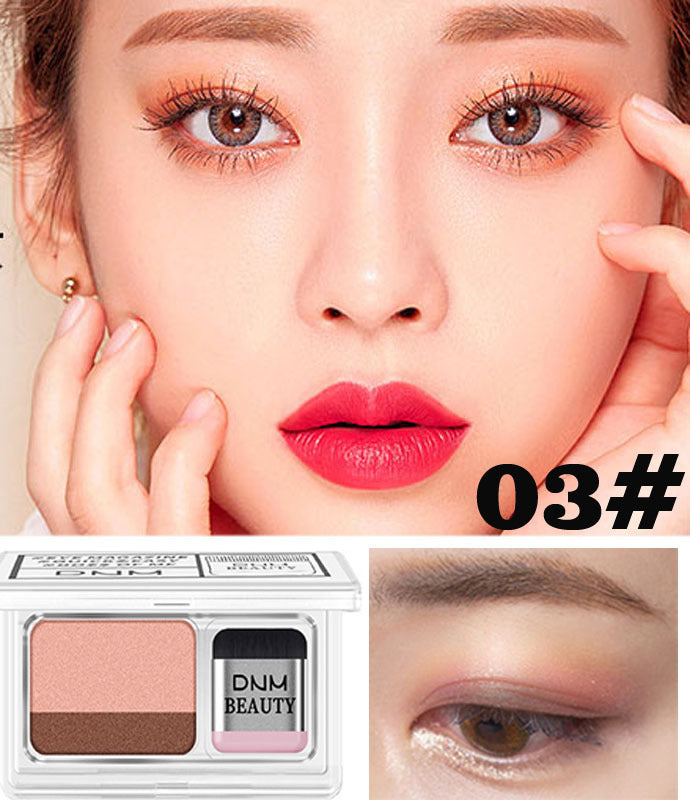 Lazy two-color gradient pearlescent eye shadow earth color non-smudge waterproof eye shadow new product explosion