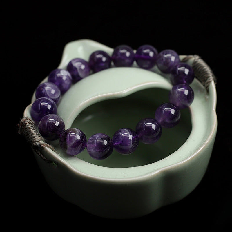 Natural Stone Amethyst Bracelet Fantasy Amethyst Bracelet Girlfriend Gift Jewelry 6mm 14mm