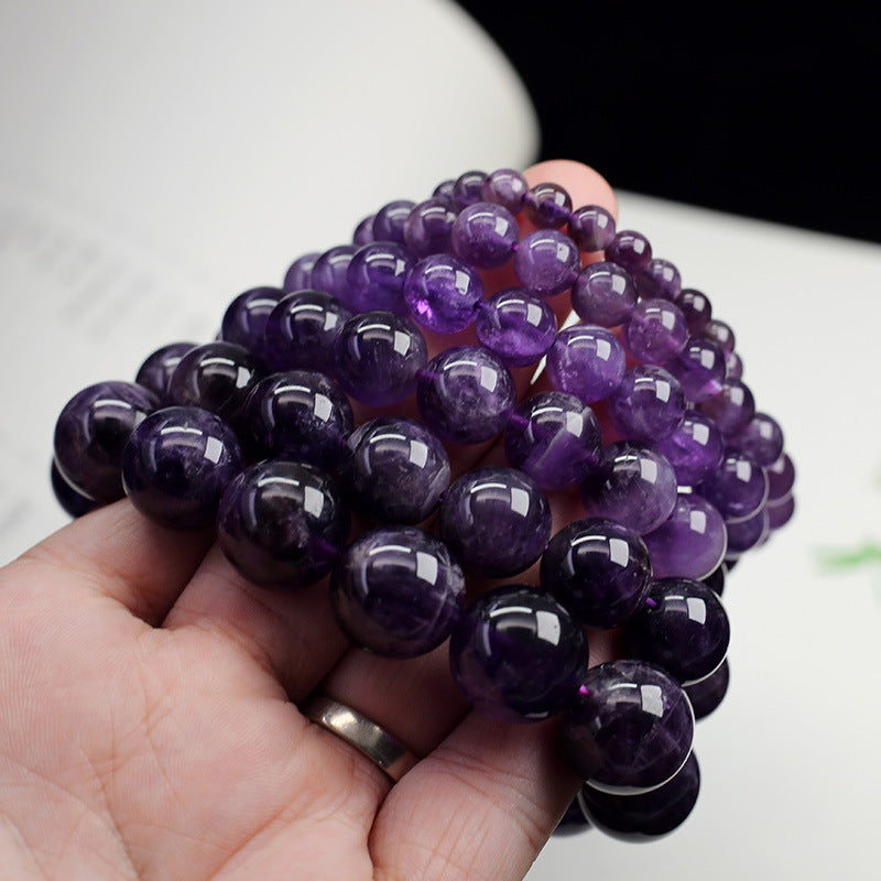 Natural Stone Amethyst Bracelet Fantasy Amethyst Bracelet Girlfriend Gift Jewelry 6mm 14mm