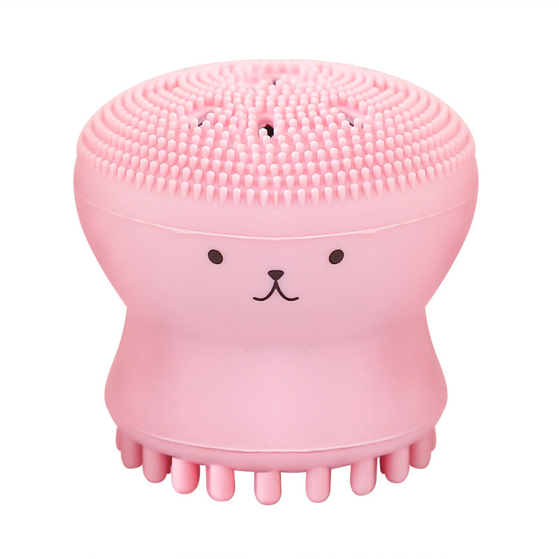 Mini Cartoon Octopus Silicone Facial Deep Cleaning Brush Silicone Manual Facial Cleaner Massager Skin Care Massage Tools cute