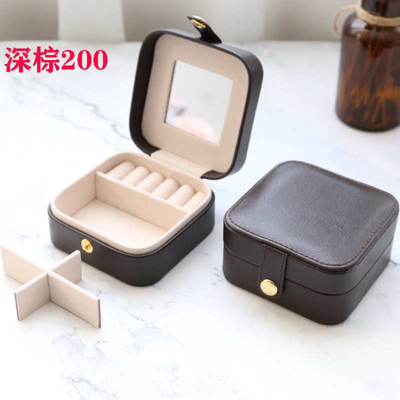 Storage Box Double Leather Jewelry Box Jewelry Storage Box Multifunctional Large Jewelry Box PU Necklace Jewelry Box DQ