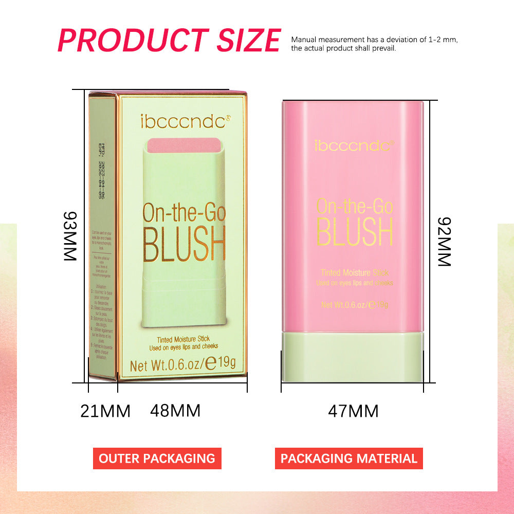 new blush cream red pink natural moisturizing lip and cheek blush stick smear blush