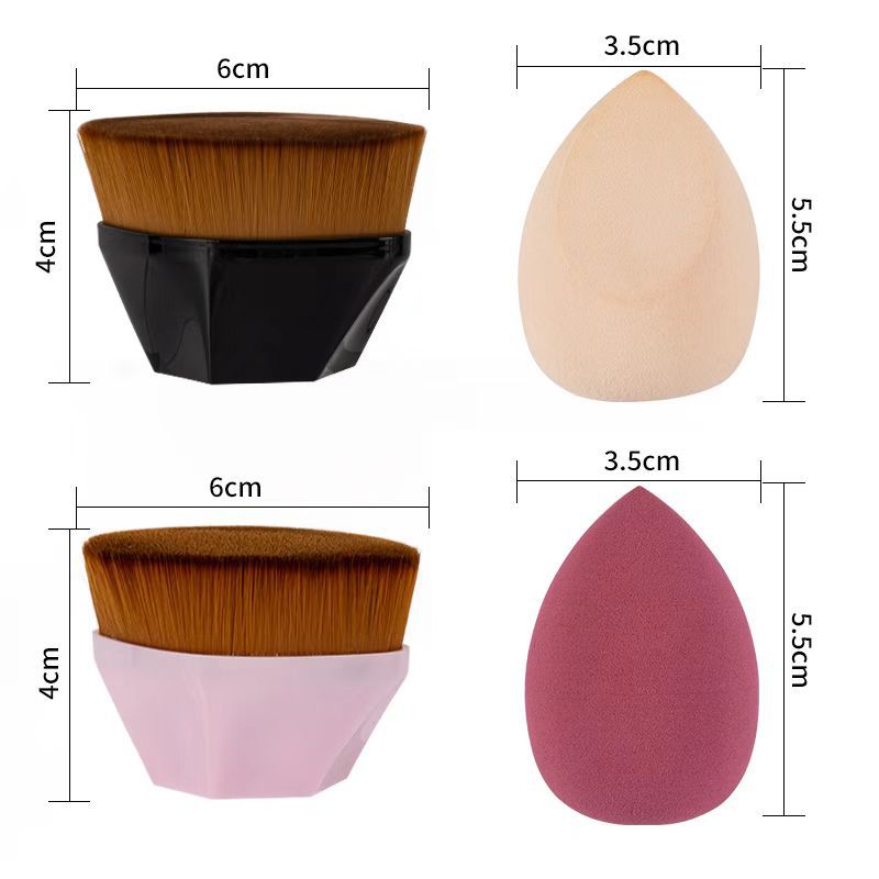 No. 55 Magic Foundation Makeup Brush Set Seamless Concealer Net Red Loose Powder Brush Puff Petal Beauty Makeup Tools Spot