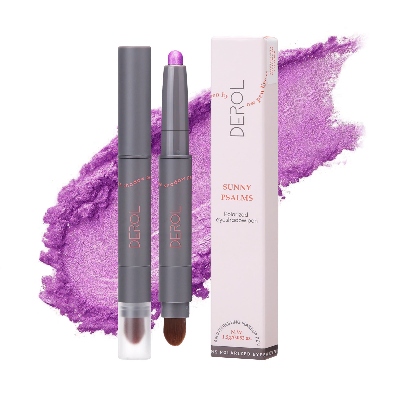 Lazy eye shadow stick double-headed rotatable with brush head not easy to smudge colored soft waxy pearlescent eye shadow