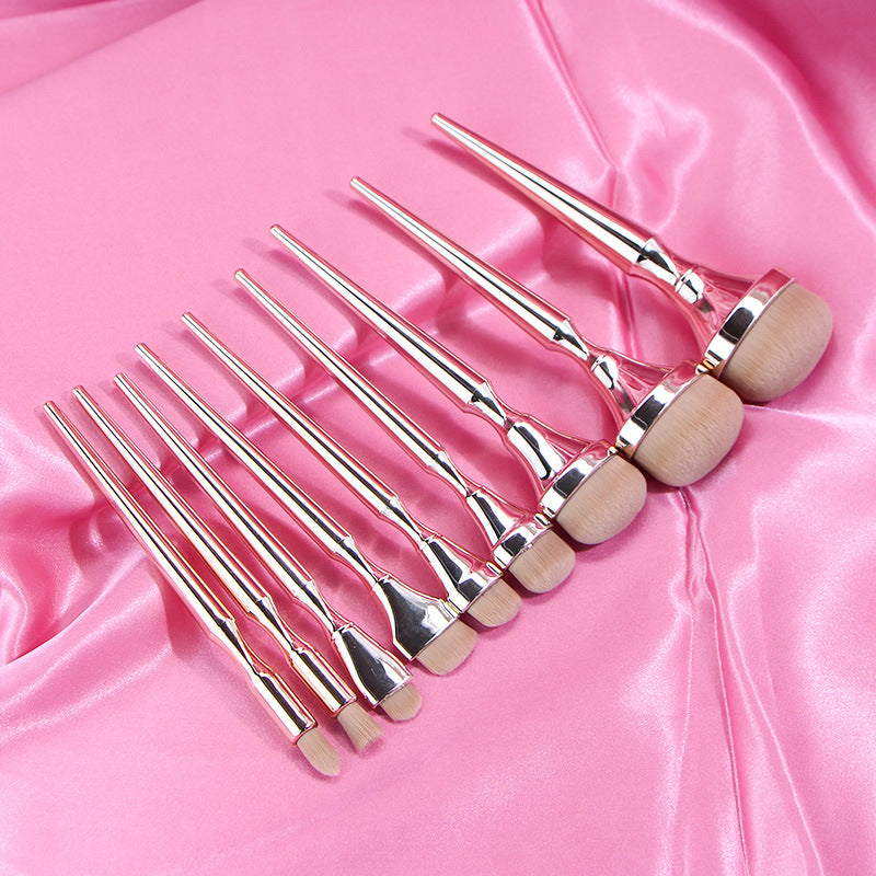 9pcs Drunken Gold Makeup Brush Set Loose Powder Blush High-grade Electroplating Handle Makeup Brush tool