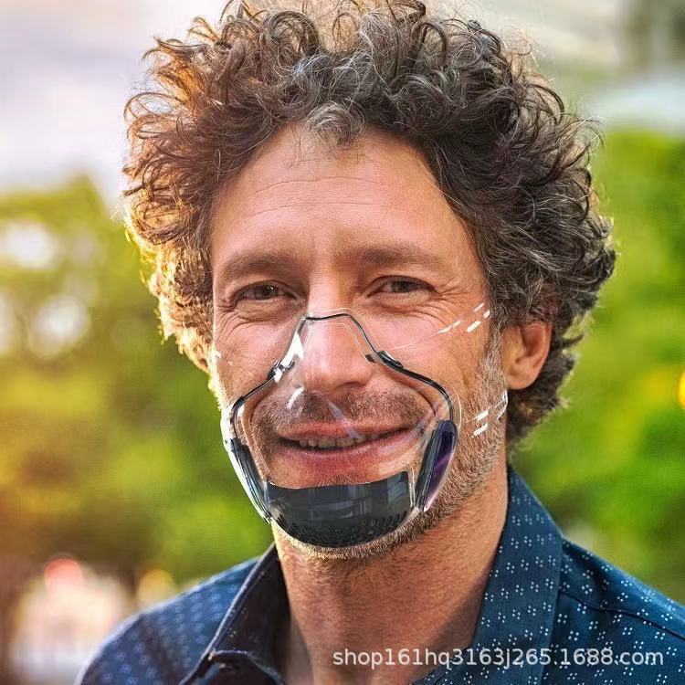 Anti-fog lip mask transparent PC protective mask anti-splash isolation mask non-fog transparent mask