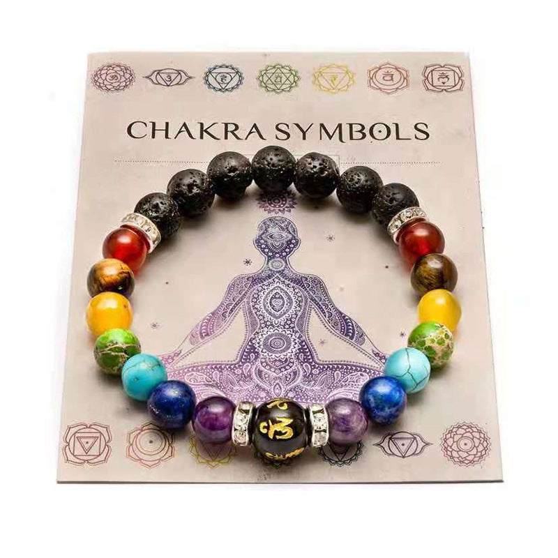 7 Chakra Yoga Fitness Meditation Proverbs Bracelet Women Natural Stone Crystal Bracelet unisex