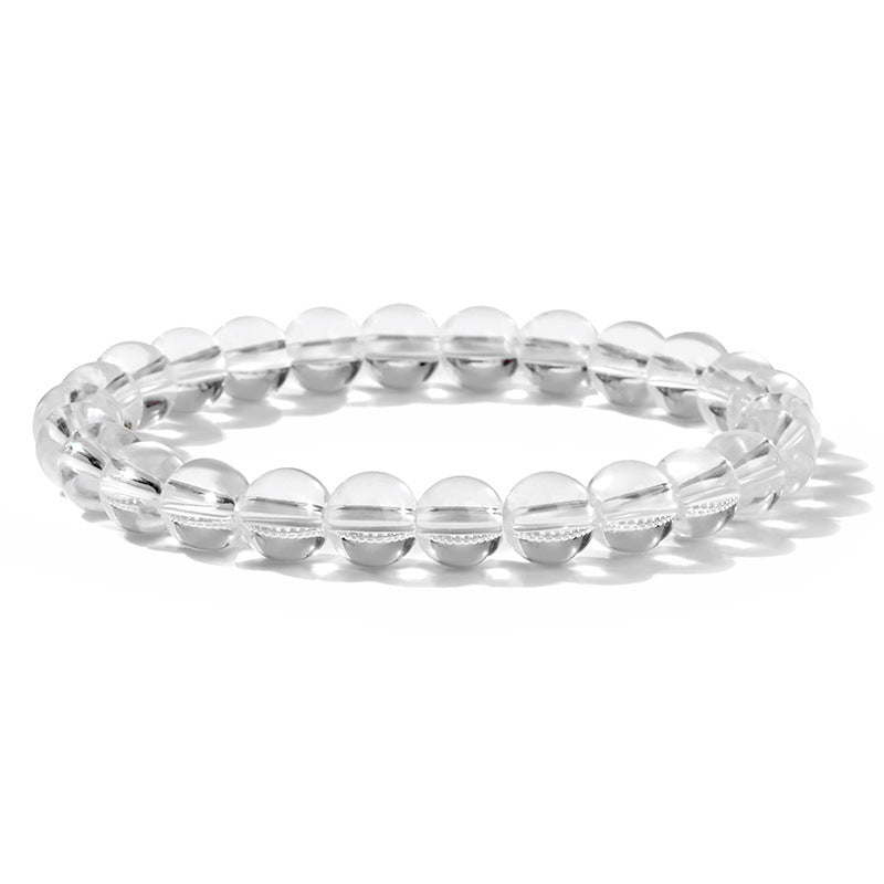 Natural Stone explosion models 8mm natural stone bead bracelet male white turquoise elastic bracelet
